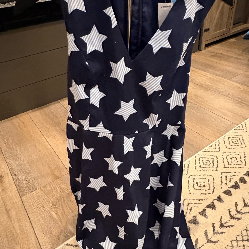 Draper James Midnight Blue Dress with Ivory Star Design